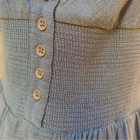 Free People Blue Smocked Pinafore Light Quilted Pocket Dress, Size M, NWT - Picture 8 of 8